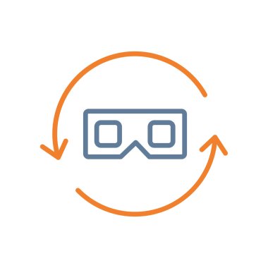 Sanal gerçeklik satırı simgesi. Vektör çizim