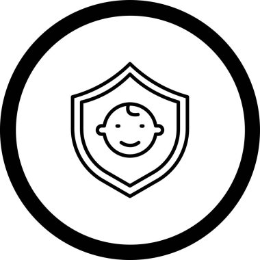 Bir kalkan simgesinin vektör illüstrasyonu