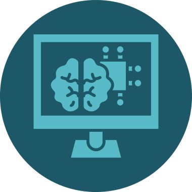 Beyin. Web simgesi basit illüstrasyon