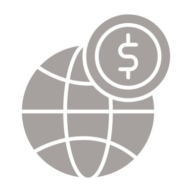 Dolar küre ikonu. vektör illüstrasyonu