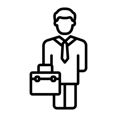 Evrak çantası simgesi, vektör illüstrasyonlu çanta