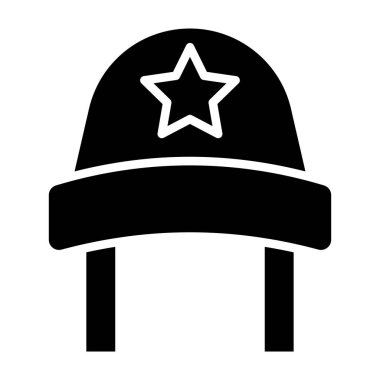 Polis şapkası ikonu. Web için polis şapkası vektör simgesinin basit illüstrasyonu