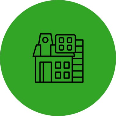 Eşsiz Ev Vektör Satırı Simgesi