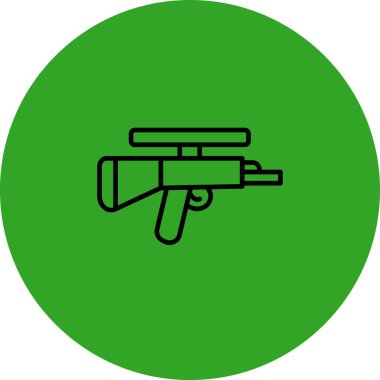 Beyaz arkaplanda silah simgesi vektörü izole edildi