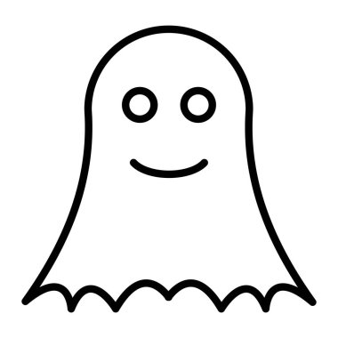 Hayalet simgesi, ana hatlı vektör çizimi