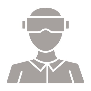 Sanal gerçeklik kulaklığı takan bir adamın vektör çizimi