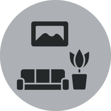 Eve. Web simgesi basit illüstrasyon