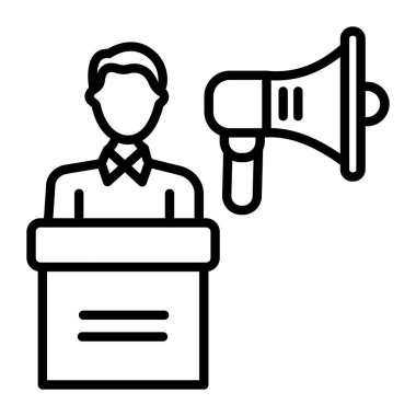 Beyaz arkaplanda hoparlör simgesi vektörü izole edildi, tribün şeffaf işareti