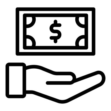 Dolar vektör ince çizgi simgesi