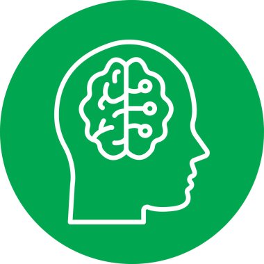 Beyin. Web simgesi basit illüstrasyon