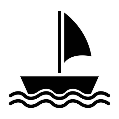 Yelkenli tekne simgesi, basit tarzı