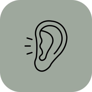 soyut arkaplanda izole edilmiş kulak simgesi