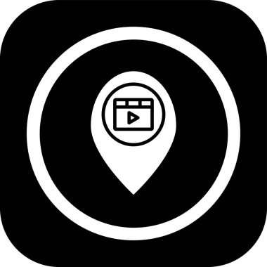 Harita imleci düz simge, vektör illüstrasyonu