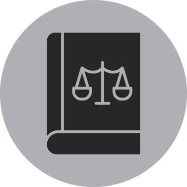 Adalet kitabı simgesi, vektör illüstrasyonu