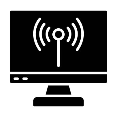 Bağlı ağ simgesi, vektör illüstrasyonu