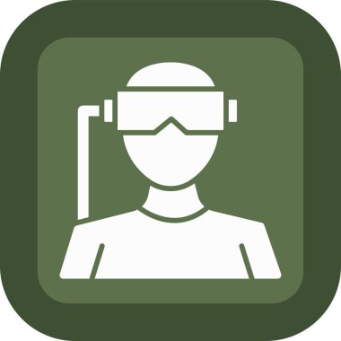 Maske takan bir adamın vektör çizimi.