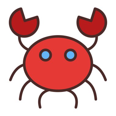 şirin kırmızı renk vektör simgesi, düz tasarım