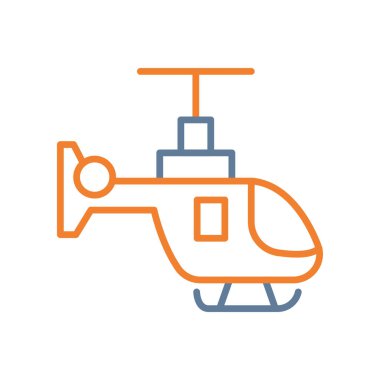 Uçak helikopteri ince çizgi simgesi.