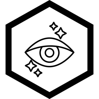 Bir mor göz simgesinin vektör illüstrasyonu