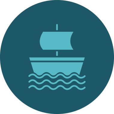 Bir tekne simgesinin vektör illüstrasyonu