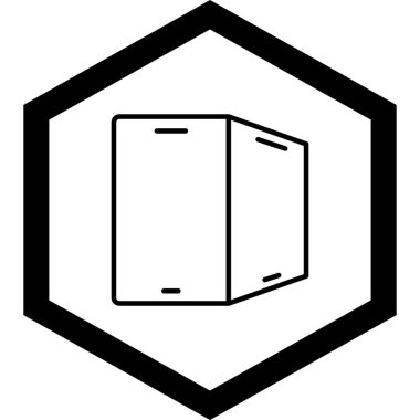 beyaz arkaplanda izole edilmiş kutu simgesi ve vektör illüstrasyonu