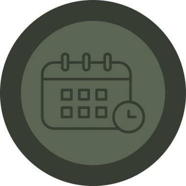 Takvim, zaman simgesi, vektör illüstrasyonu