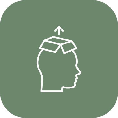 Soyut arkaplanda insan düşünme simgesi izole