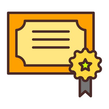 Sertifika vektör simgesi modern illüstrasyon