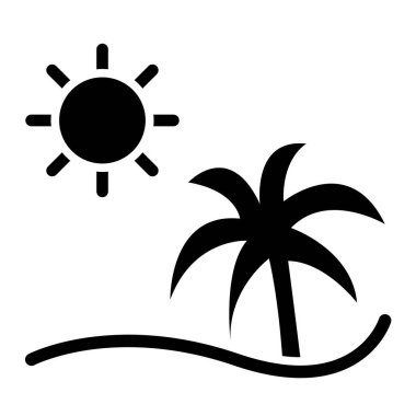 Bir tropikal ada simgesinin vektör çizimi