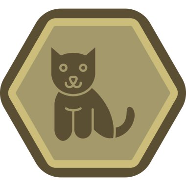 Kedi. Web simgesi basit illüstrasyon