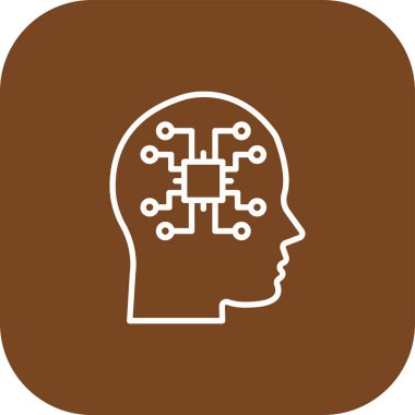 Beyin ikonu. vektör illüstrasyonu