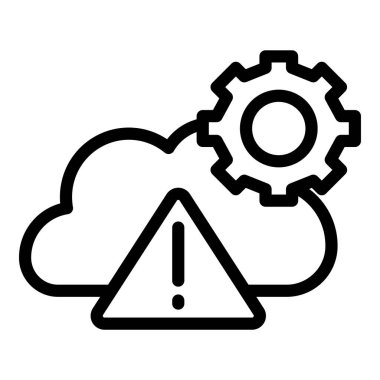 Bulut ayarı simgesi. Web için vektör işaretinin özet çizimi