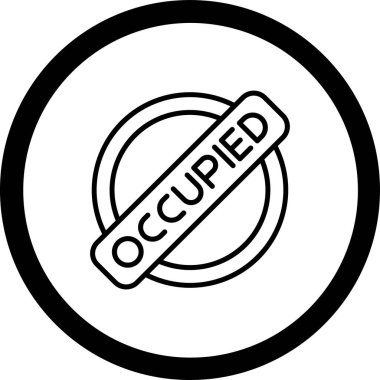 Yuvarlak bir simgenin siyah işaretinin vektör çizimi