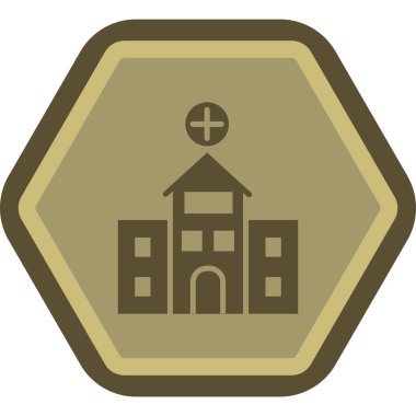 Moda tarzında izole edilmiş arka planda Katolik kilise simgesi