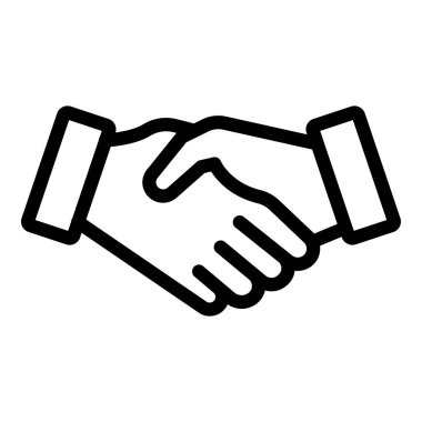 İş anlaşması ikonu ana hatları vektörü. iş anlaşması