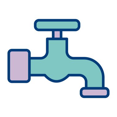 Su musluğu ikonu vektörü. izole çizgi gösterimi