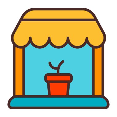 Bir çiçek simgesinin vektör illüstrasyonu