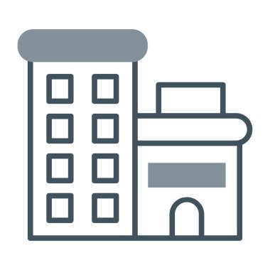 Bina. Web simgesi basit illüstrasyon