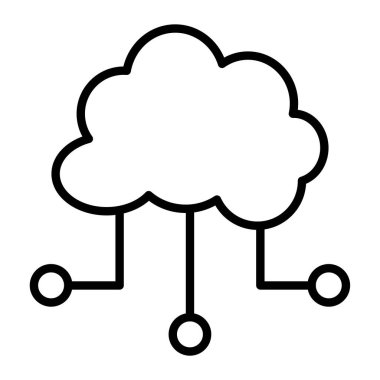 ağ bulut hesaplama simgesi, vektör illüstrasyonu