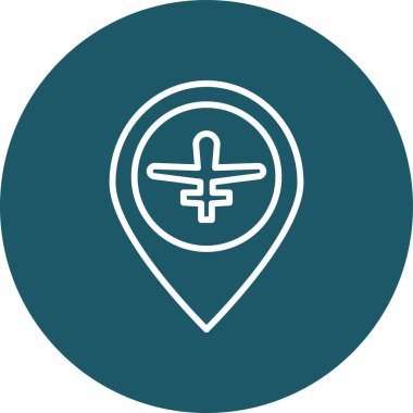 eşsiz konum pin vektör çizgisi simgesi