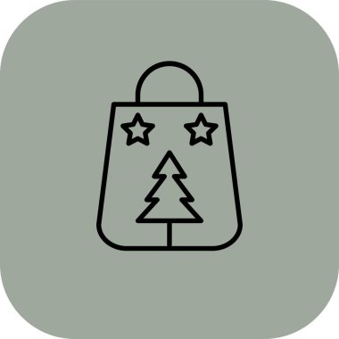 Moda tarzı izole edilmiş arka planda noel çantası simgesi