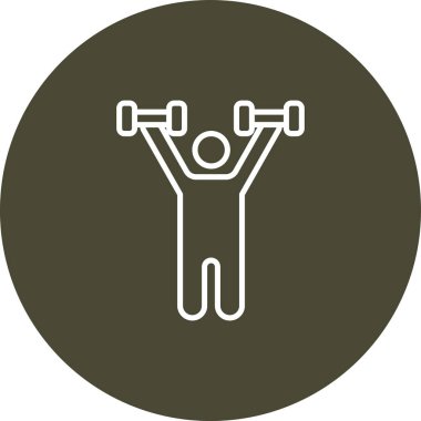 Dambıl simgesi olan adam, basit vektör çizimi