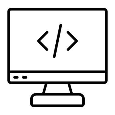 Kodlama. Web simgesi basit illüstrasyon