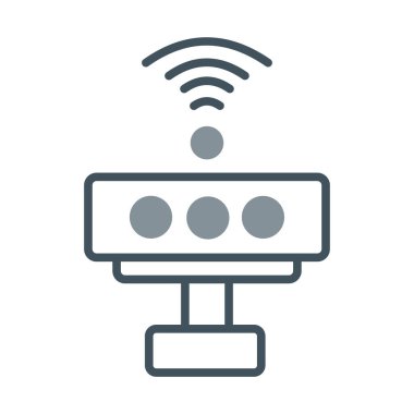 Beyaz arkaplanda kablosuz vektör simgesi