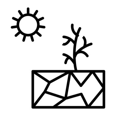 bitki simgesi vektörü. Taslak vektör işareti. beyaz kontur sembolü illüstrasyonu