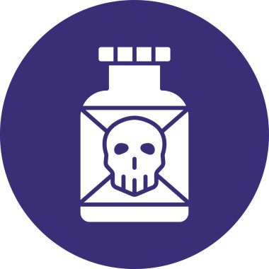 Vektör illüstrasyonu, zehirli şişe simgesi