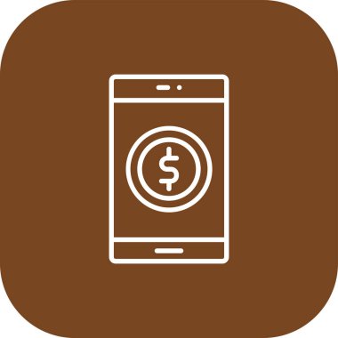 para mobil bankacılık simgesi gri arka planda izole düz stil. para birimi ve bankacılık sembolü vektör çizimi.