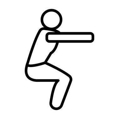 egzersiz vektörü ince çizgi simgesi