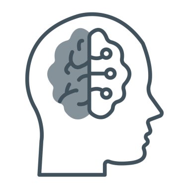 Ampul vektör illüstrasyon tasarımlı insan beyni kafası