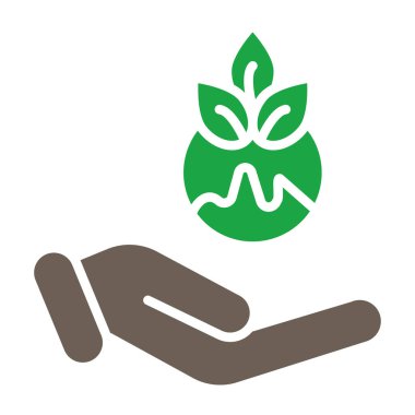 Ekoloji koruması yeşil yaprak ikon vektör çizimi tasarımı